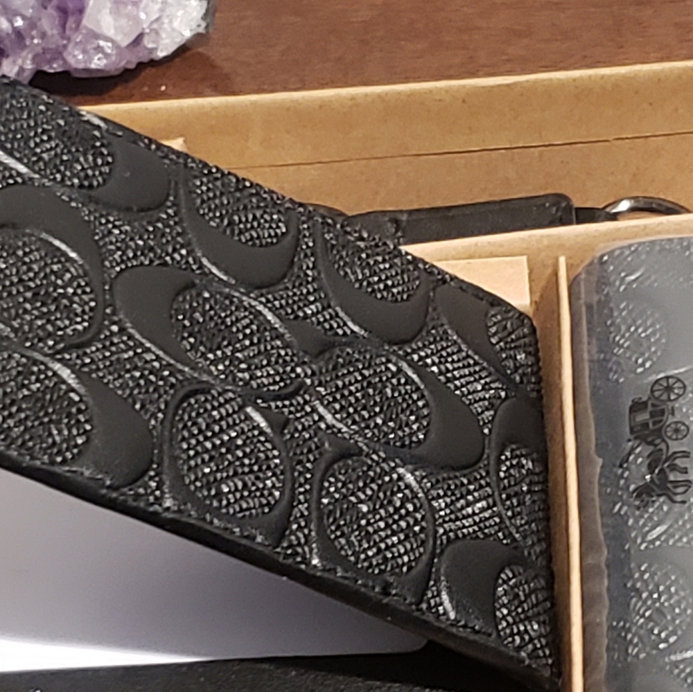 ▪︎New, In Box! COACH Leather Embossed Signature Men's 3 in 1 Wallet Gift Set - Picture 7 of 8